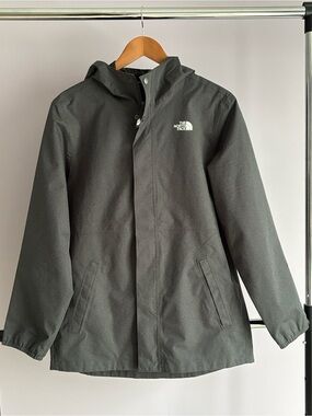 The North Face Gray Hooded Lightweight Jacket with White Logo